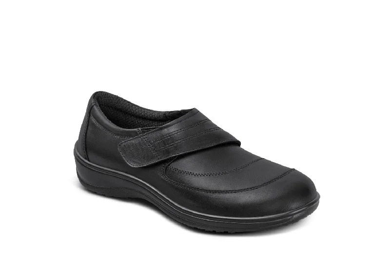 men casual shoes with elastic side panels-Emily - Black