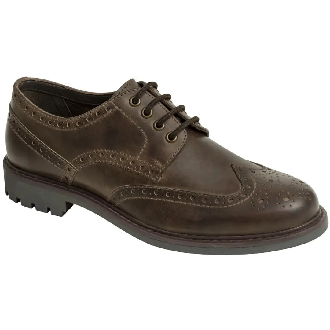 men casual shoes with non-slip sole-Hoggs Of Fife Inverurie Country Brogue Shoes