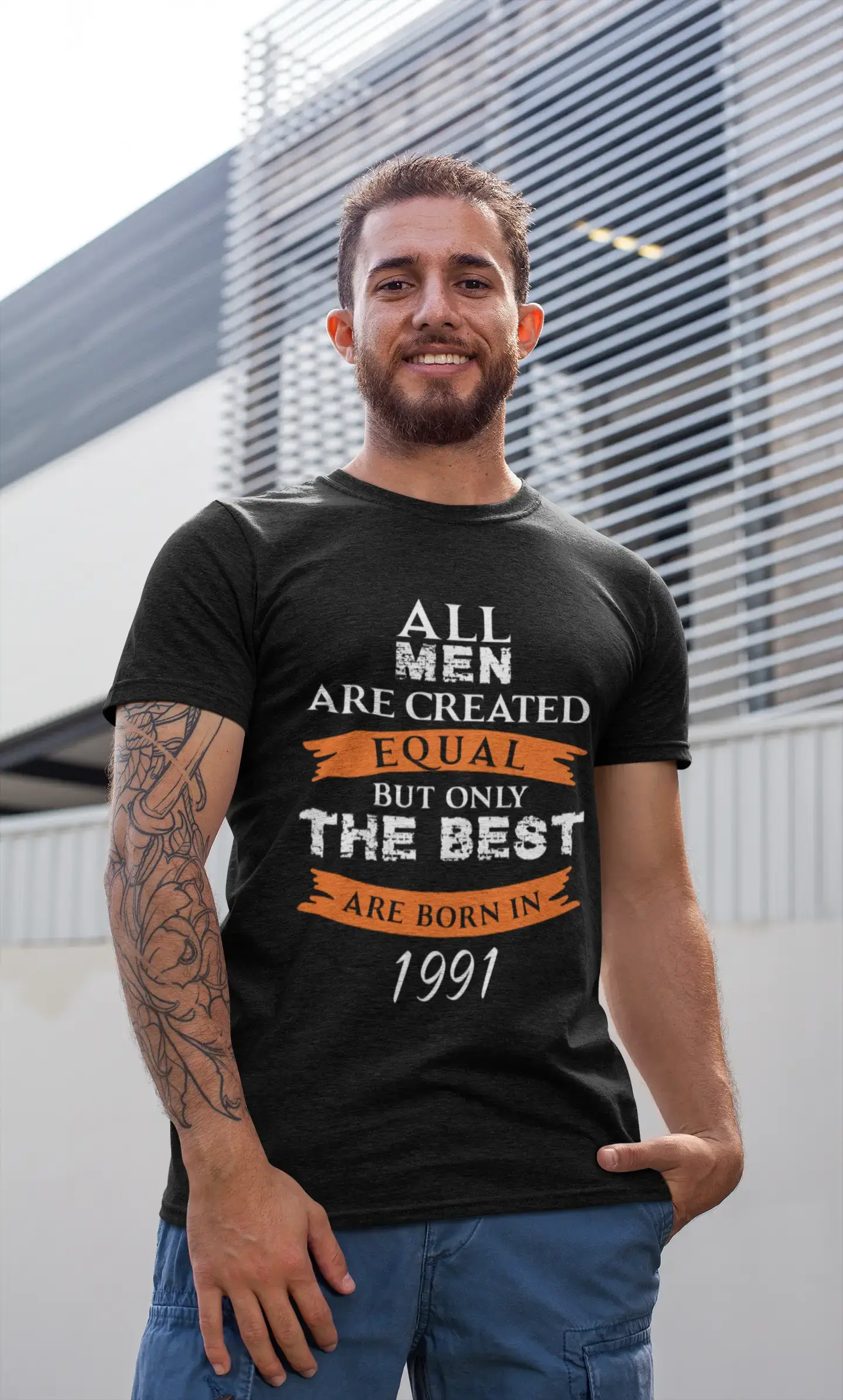 men clothing winter gloves-1991, Only the Best are Born in 1991 Men's T-shirt Black Birthday Gift 00509