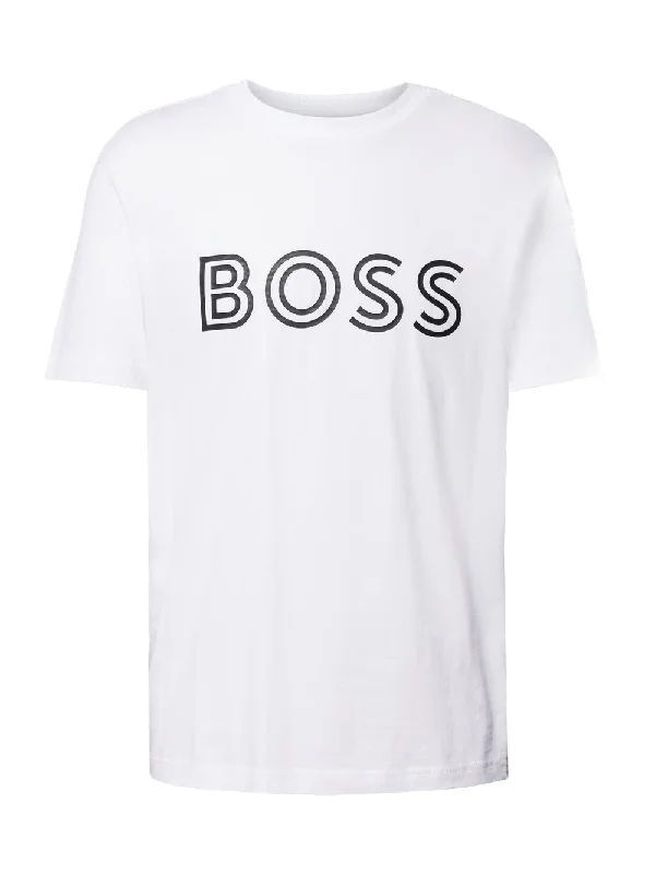 men clothing casual jacket-Hugo Boss Men's Tee 1 Outlined Logo T-Shirt, White