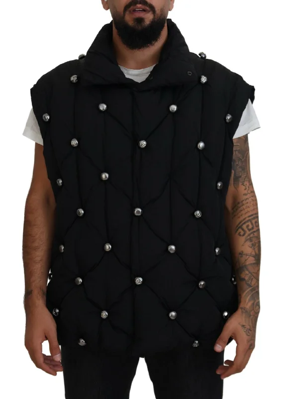 men clothing zippered sweater-Dolce & Gabbana Elegant  Sleeveless Vest Men's Jacket