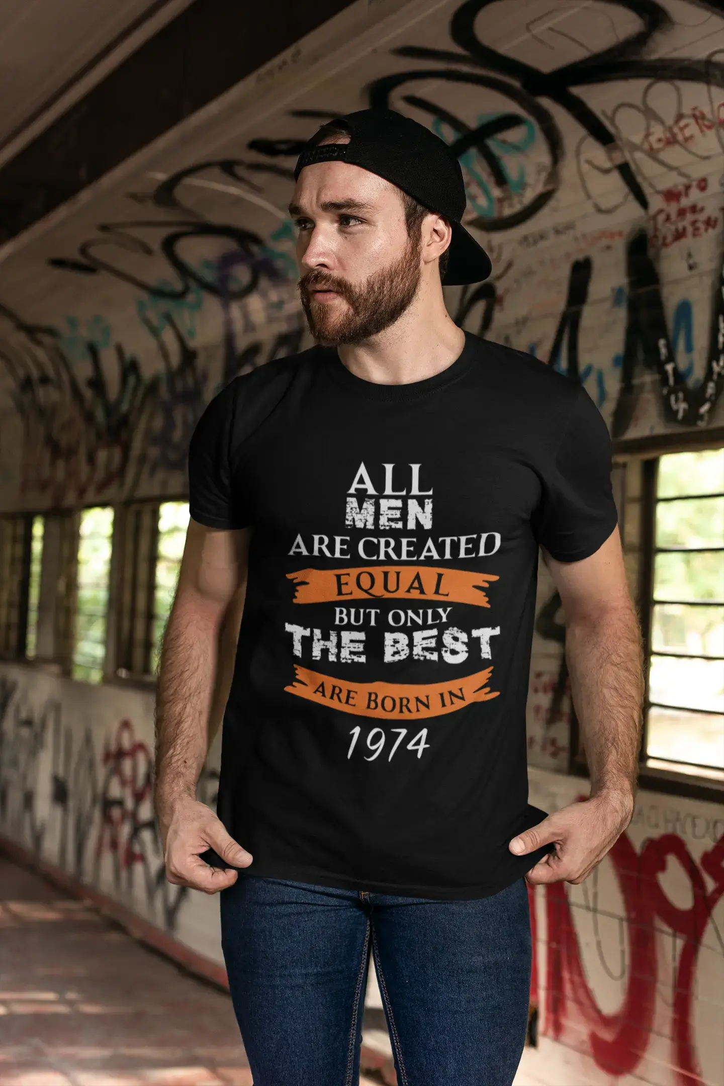 men clothing fleece hoodie-1974, Only the Best are Born in 1974 Men's T-shirt Black Birthday Gift 00509