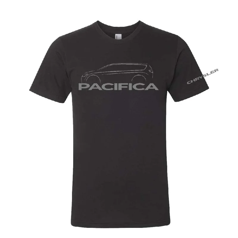 men clothing formal dress shirt-Mens Chrysler Pacifica Silhouette T-shirt (Black)