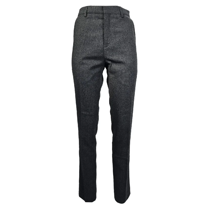 men clothing cargo pants-Ami Slim-Fit Trousers in Grey Wool