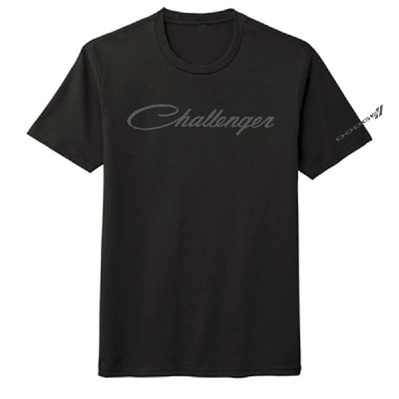 men clothing polo shirt-Mens Blackout Dodge Challenger T-shirt