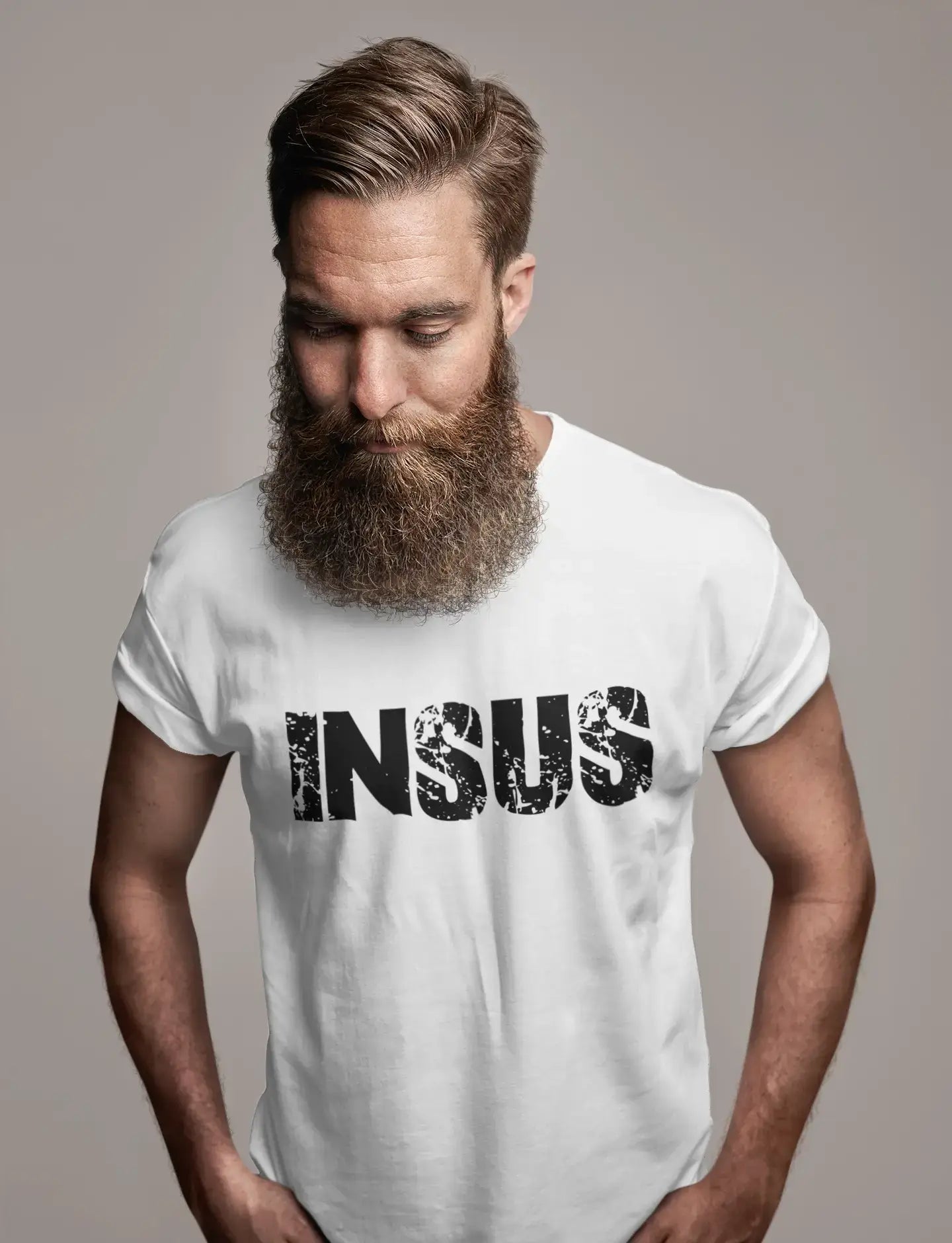 men clothing hoodie sweatshirt-Men's Tee Shirt Vintage T shirt Insus X-Small White 00561