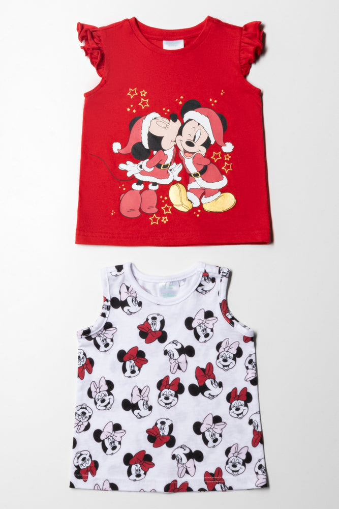 men clothing crew neck t-shirt-Minnie Mouse 2 Pack T-Shirts Red & White