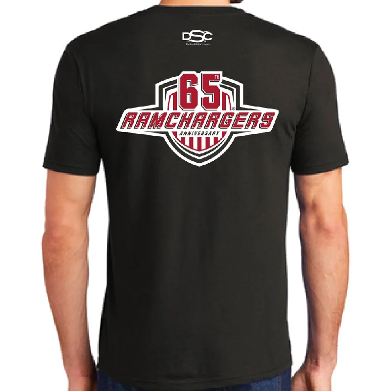 men clothing camo jacket-Mens Ramchargers 65th Anniversary Logo T-shirt - Black