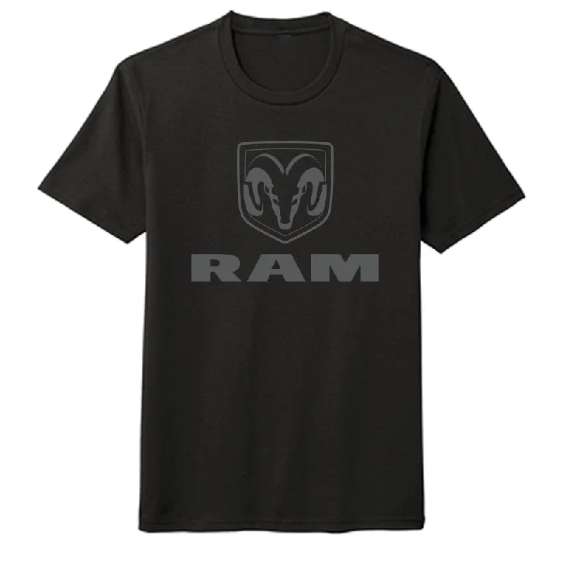 men clothing summer shirt-Mens RAM Blackout T-shirt (Black)