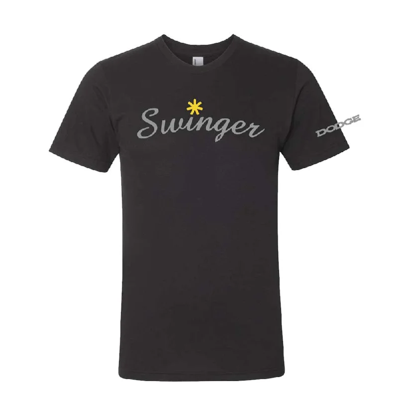 men clothing denim jeans-Mens Dodge Swinger T-shirt (Black)