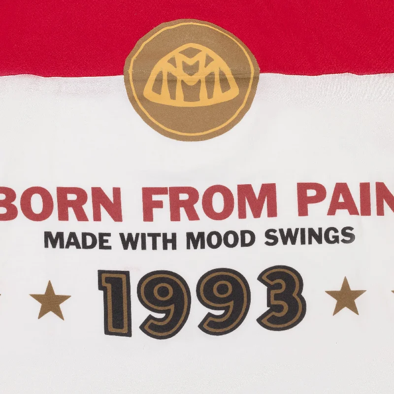 men clothing fleece-lined pants-BORN FROM PAIN SOUP WHITE RED T-SHIRT