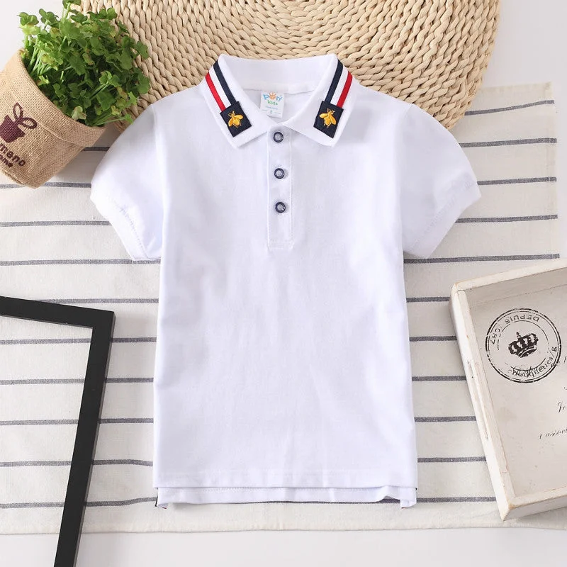 men clothing classic suit-Children's Solid Color Polo Shirt