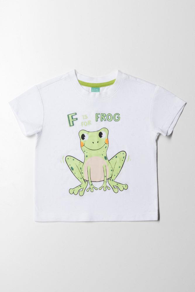 men clothing winter gloves-Frog Short Sleeve T-Shirt White