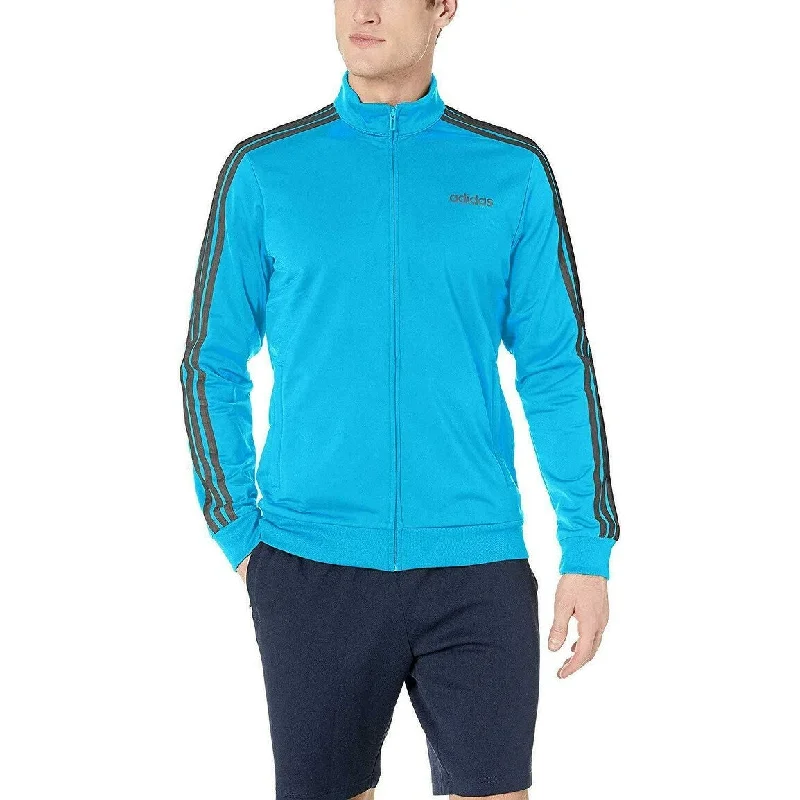 men clothing dress pants-Adidas Men's Essentials 3-Stripes Tricot Track Jacket Aqua Size 2 Extra Large - XX-Large