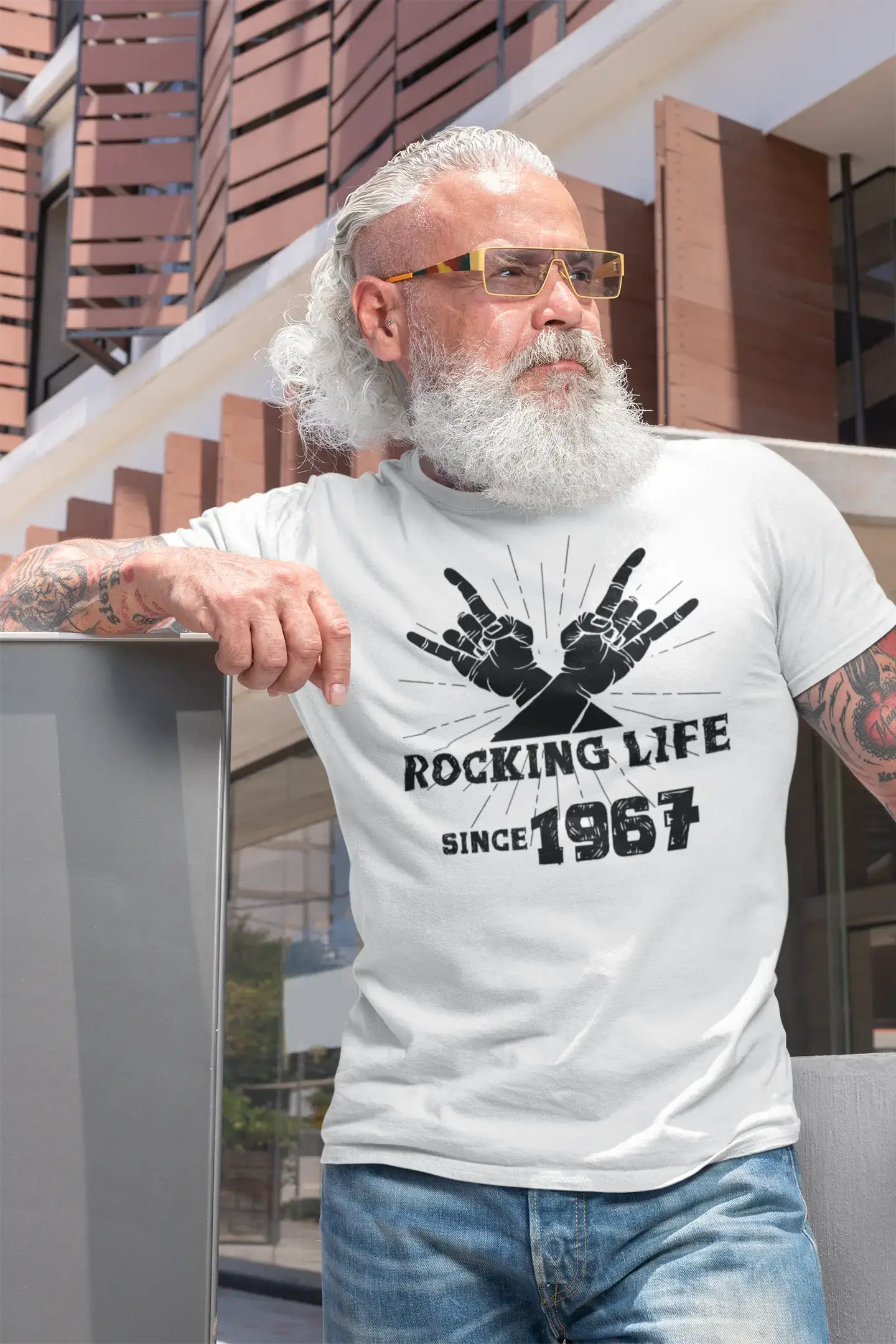 men clothing wool coat-Rocking Life Since 1967 Men's T-shirt White Birthday Gift 00400