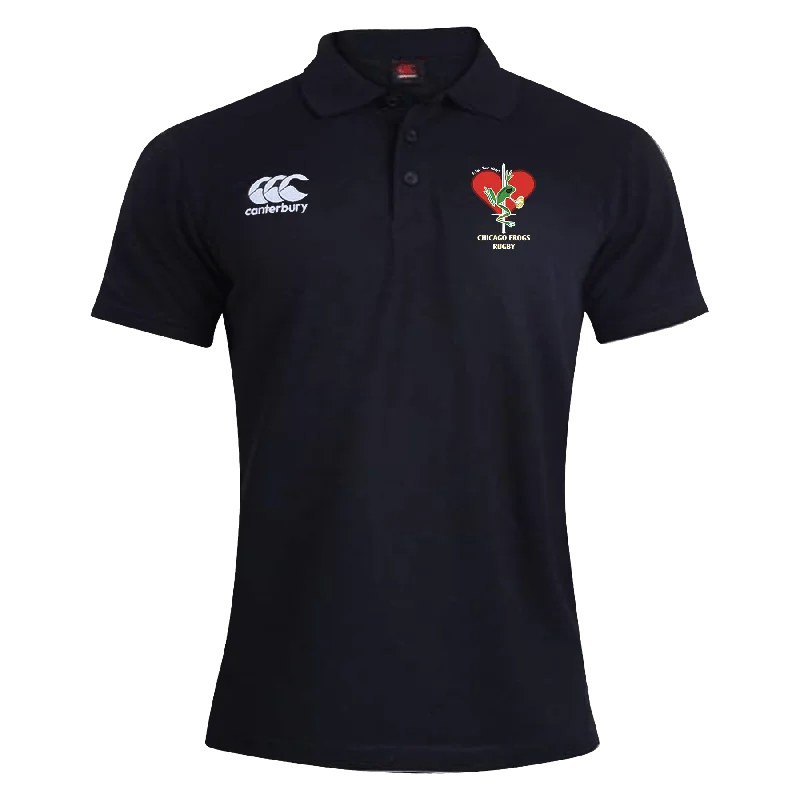 men clothing casual jacket-Frogs Canterbury Waimak Rugby Polo Black