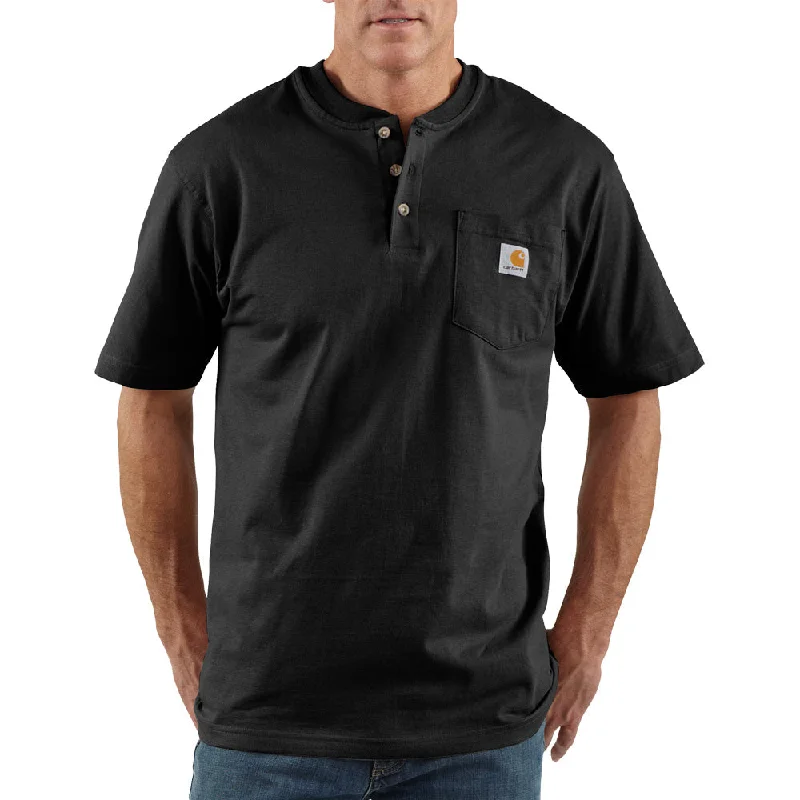 men clothing formal wear-Carhartt Men's Short Sleeve Pocket Henley_Black