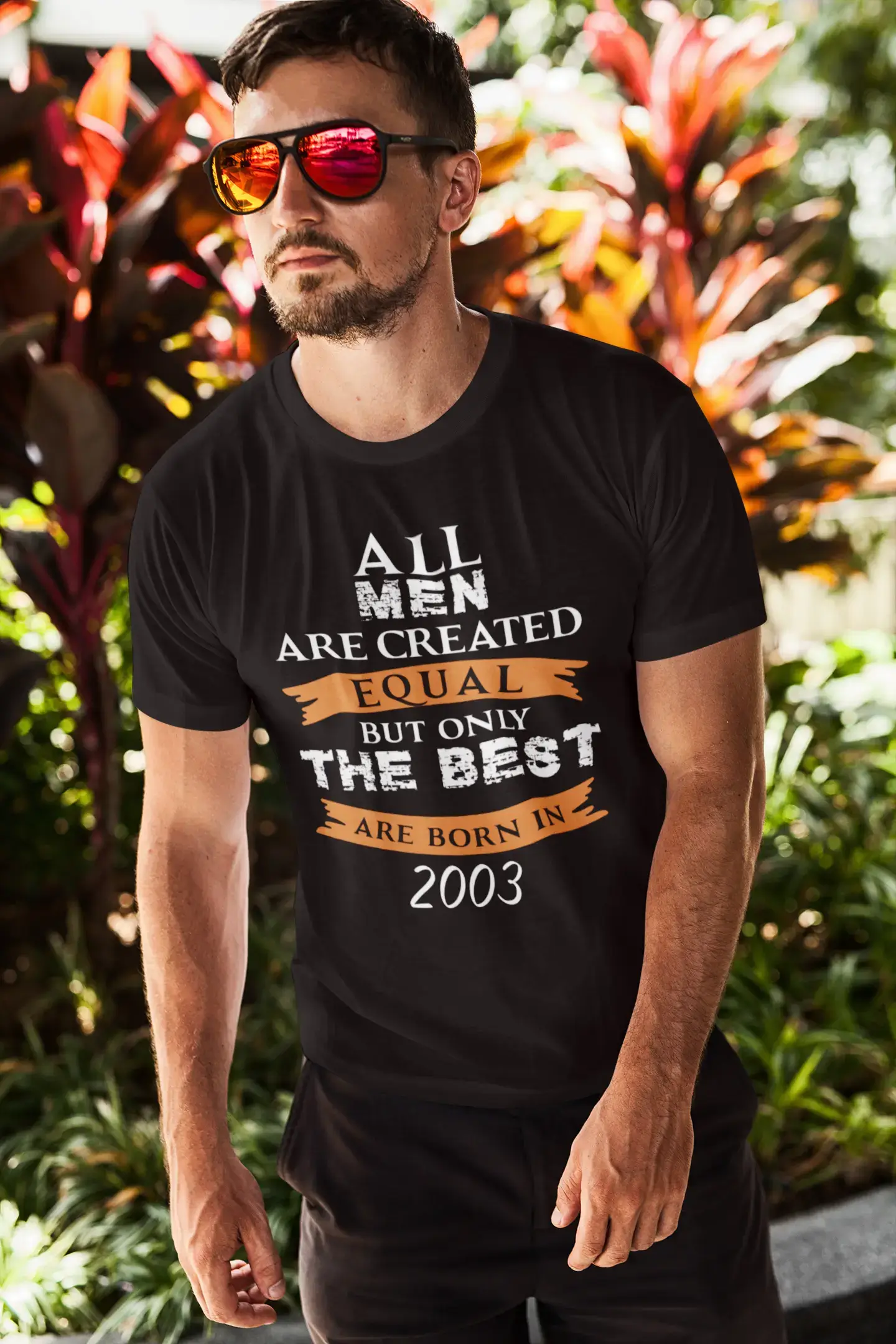 men clothing short sleeve t-shirt-2003, Only the Best are Born in 2003 Men's T-shirt Black Birthday Gift 00509