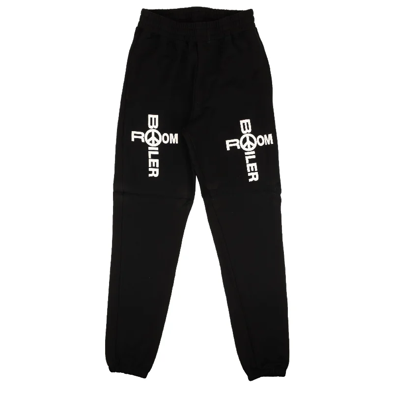 men clothing fleece pullover-Black Holy Boiler Pants