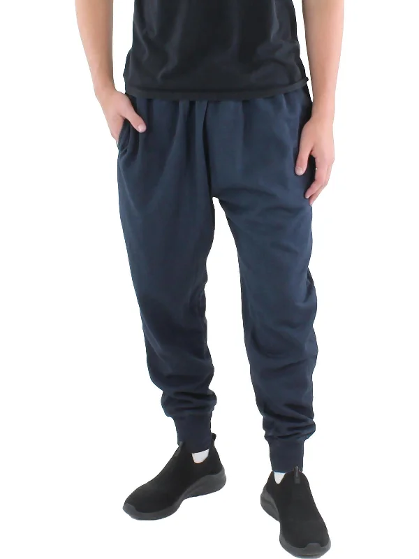 men clothing polo shirt-Mens Drawstring Smocked Jogger Pants