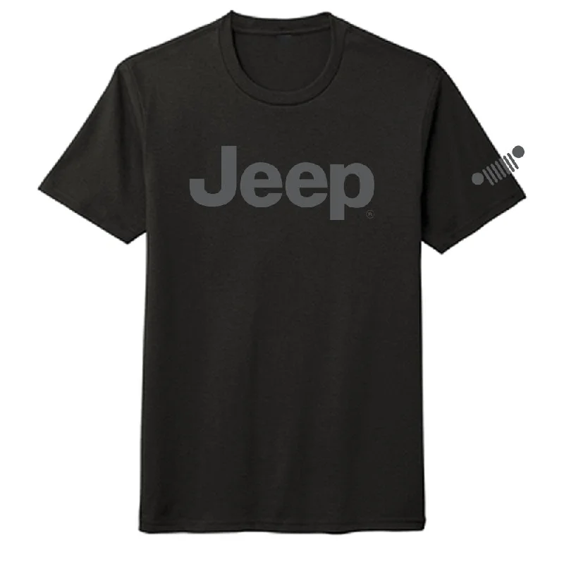 men clothing summer shorts-Mens Jeep® Text Blackout T-Shirt - Black