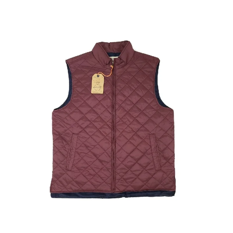 men clothing oversized hoodie-Weatherproof Vintage Men's Diamond Quilted Vest Red Size Extra Large - X-Large