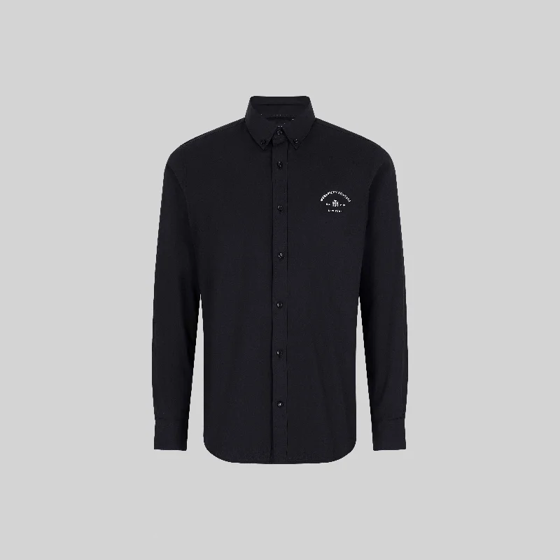 men clothing slim-fit jeans-BUGATTI SHIRT LONG SLEEVE BLACK