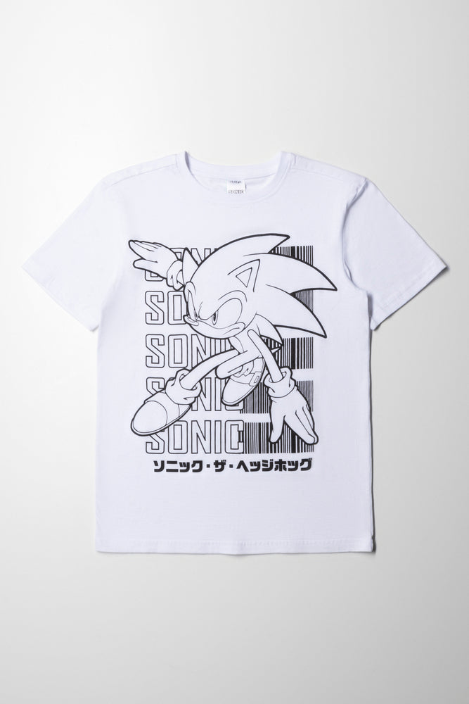 men clothing short pants-Sonic T-Shirt White