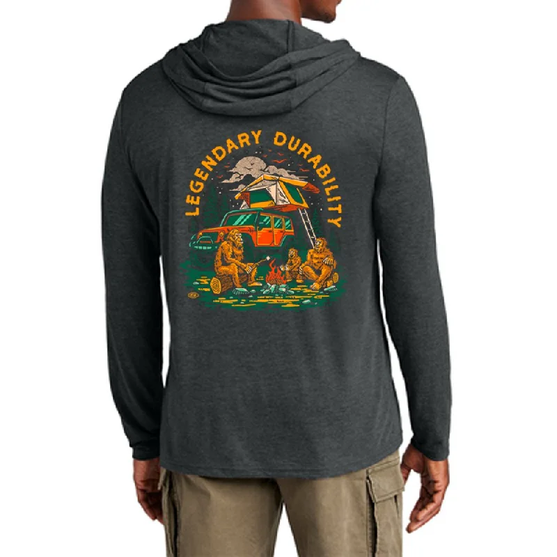 men clothing fleece-lined pants-Mens Long Sleeve Hooded Jeep® Sasquatch T-Shirt-Black Heather