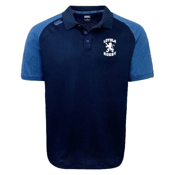 men clothing zippered sweater-Loyola Rugby Elite Polo by Canterbury