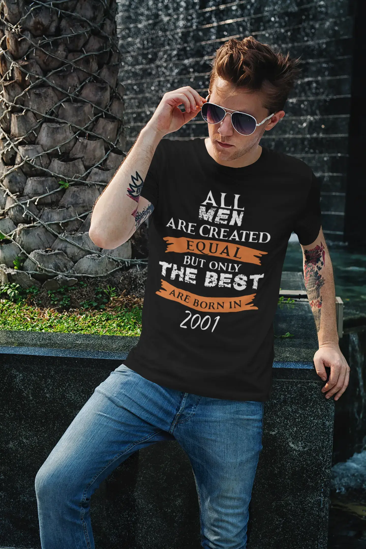 men clothing track pants-2001, Only the Best are Born in 2001 Men's T-shirt Black Birthday Gift 00509