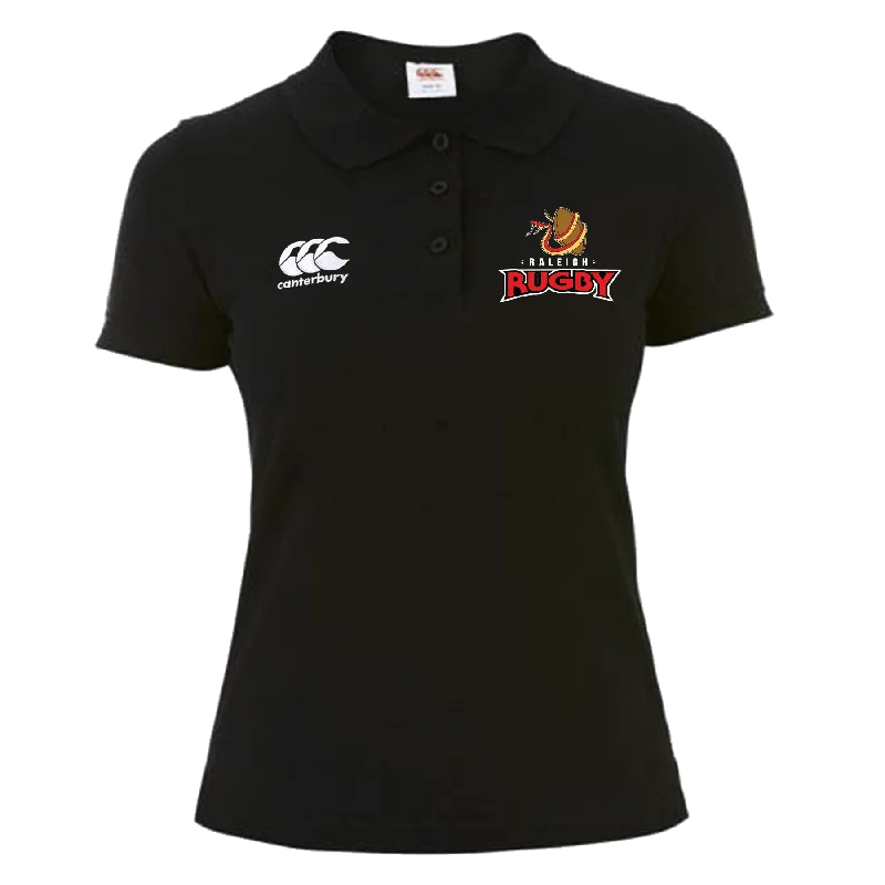 men clothing cargo shorts-Raleigh Rugby Club Canterbury Women's Black Waimak Rugby Polo