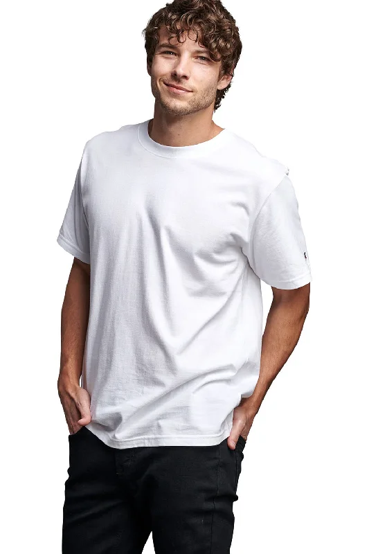 men clothing vest jacket-Russell Athletic Mens Classic Short Sleeve Crewneck T-Shirt - White - Closeout