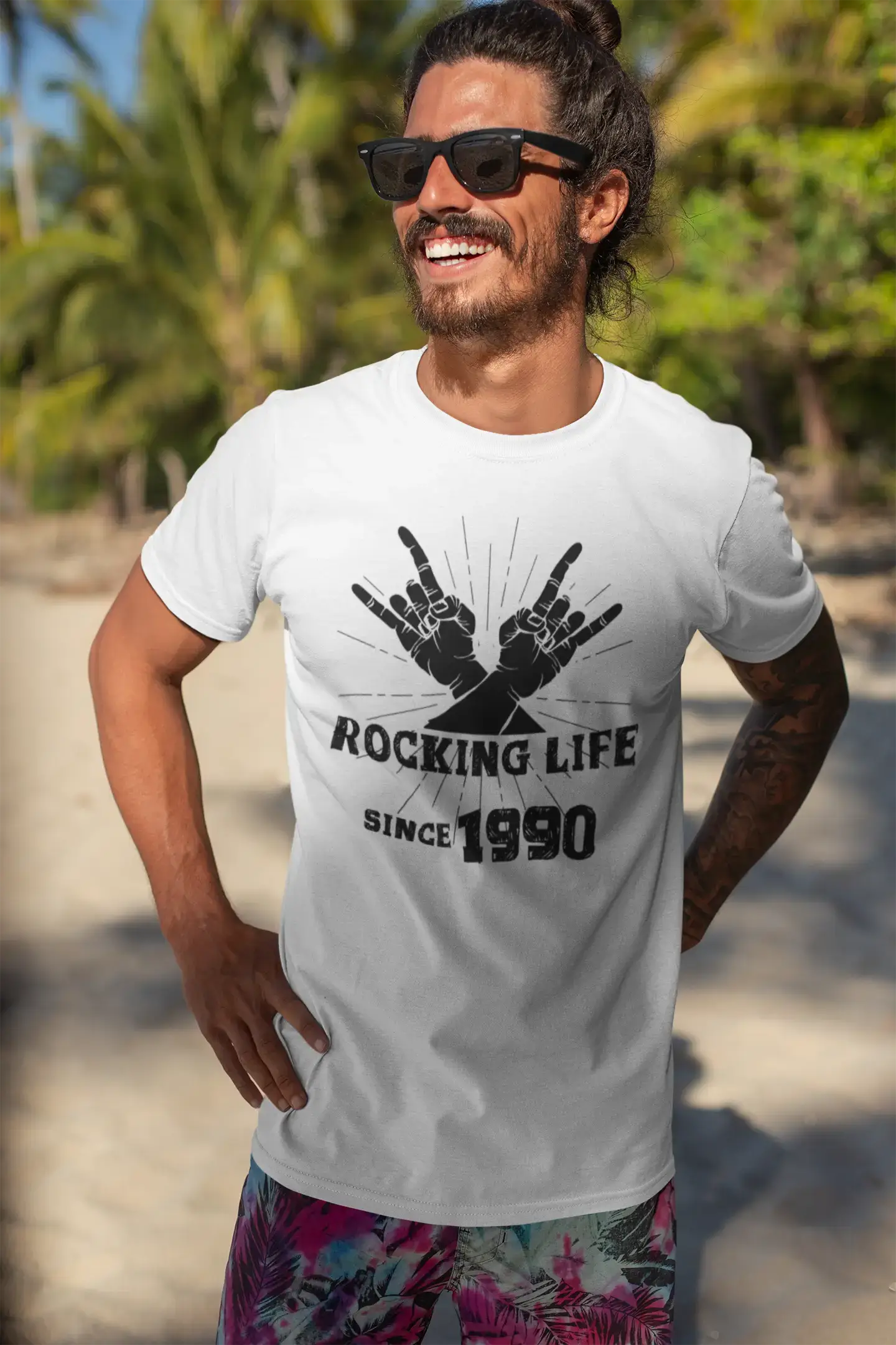 men clothing wool blend coat-Rocking Life Since 1990 Men's T-shirt White Birthday Gift 00400