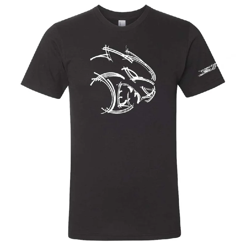 men clothing basic white shirt-Mens Dodge SRT Hellcat Abstract Logo T-shirt (Black)