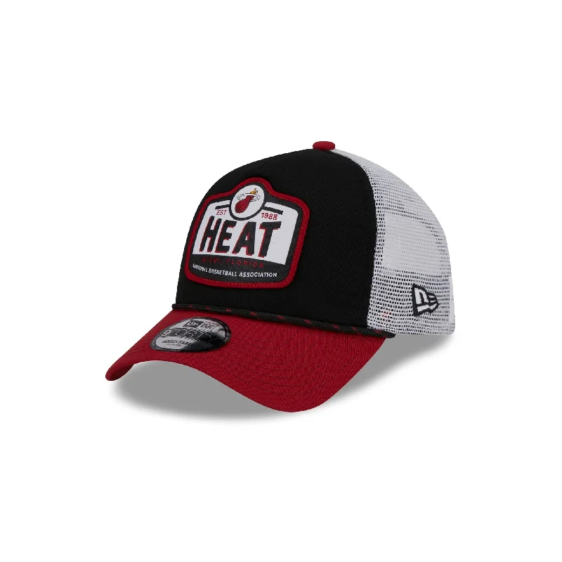 Miami Heat 2024 Rally Drive 9FORTY A-Frame Trucker Hat