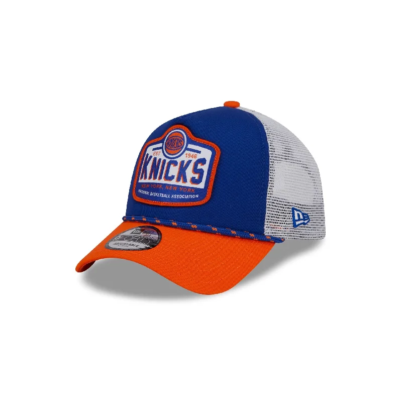 New York Knicks 2024 Rally Drive 9FORTY A-Frame Trucker Hat