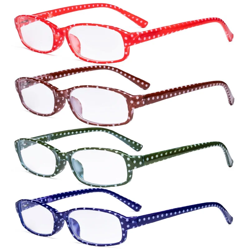 4 Pack Small Lens Colorful Reading Glasses R908PB