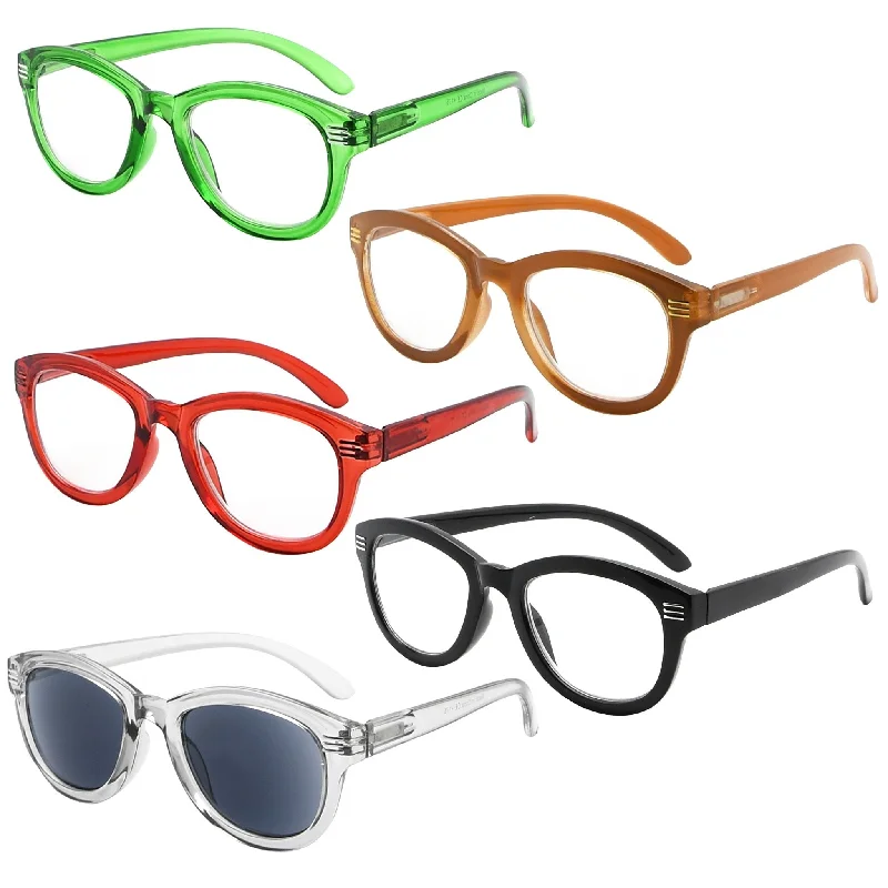 5 Pack Stylish Reading Glasses Cat-eye Eyeglasses R2107