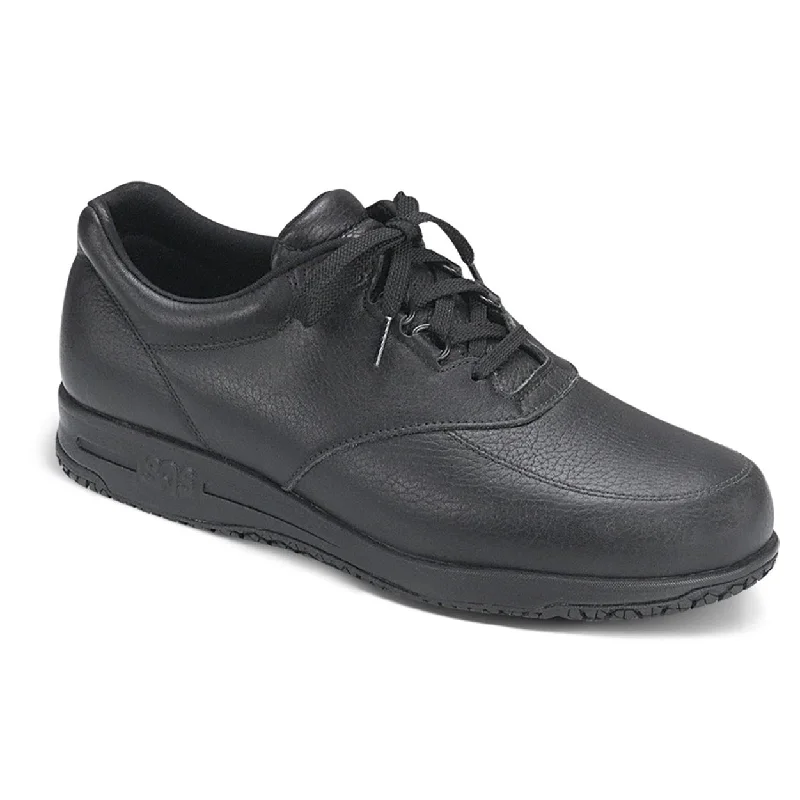 men casual shoes with leather trim-Guardian - Black