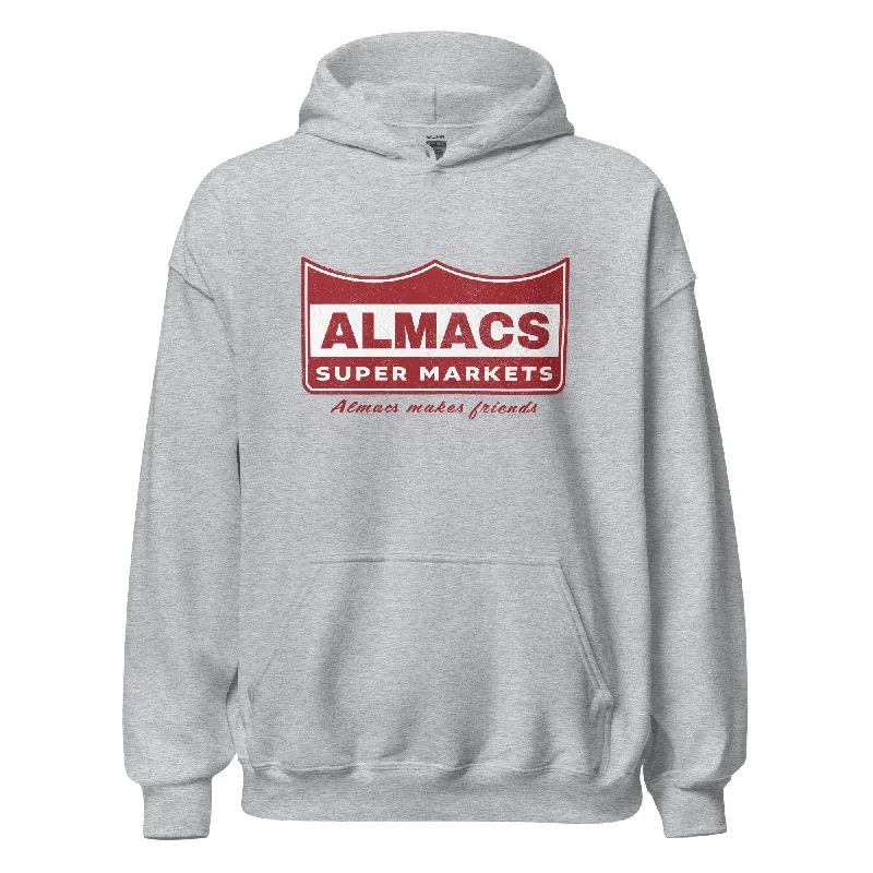 men clothing denim jacket-Almacs Super Market Hoodie - Retro Mens & Womens Vintage Graphic Sweatshirt