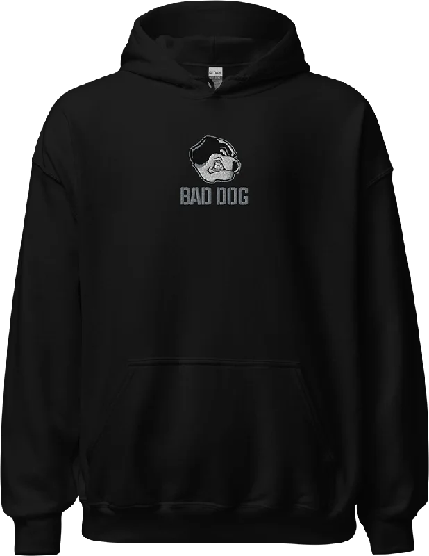 men clothing stylish outerwear-Bad Dog Embroidered Hoodie