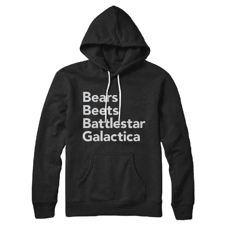 men clothing chino pants-Bears, Beets, Battlestar Galactica Hoodie