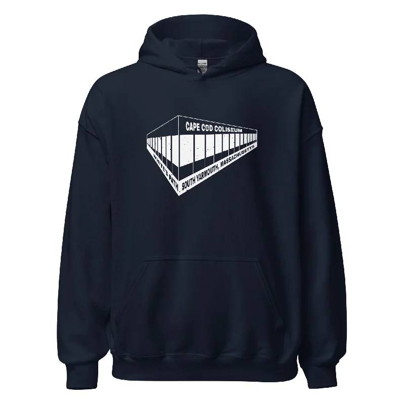 men clothing track pants-Cape Cod Coliseum Hoodie - South Yarmouth, MA | Retro Concert Hall Sweatshirt