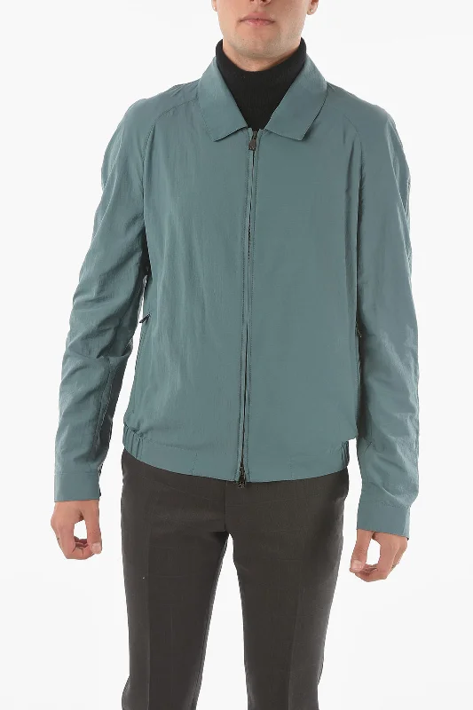 men clothing summer jacket-Corneliani Id Water Resistant Outerwear Jacket With Zip Closure