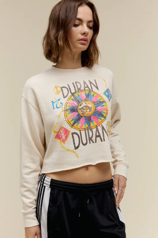 men clothing winter gloves-Duran Duran USA Tour 1984 Cropped Crew Sweatshirt