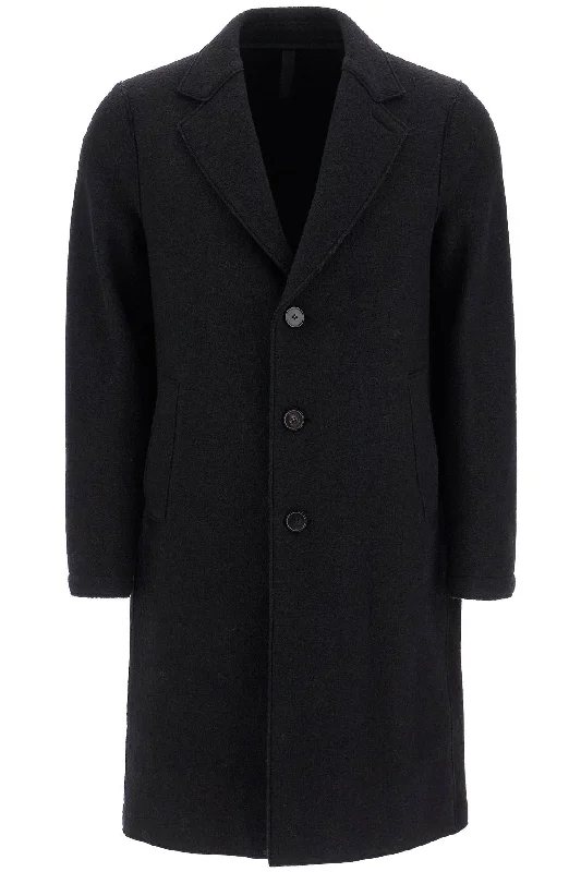 men clothing athletic shorts-Harris Wharf London Men's Single-Breasted Wool Coat In Boiled