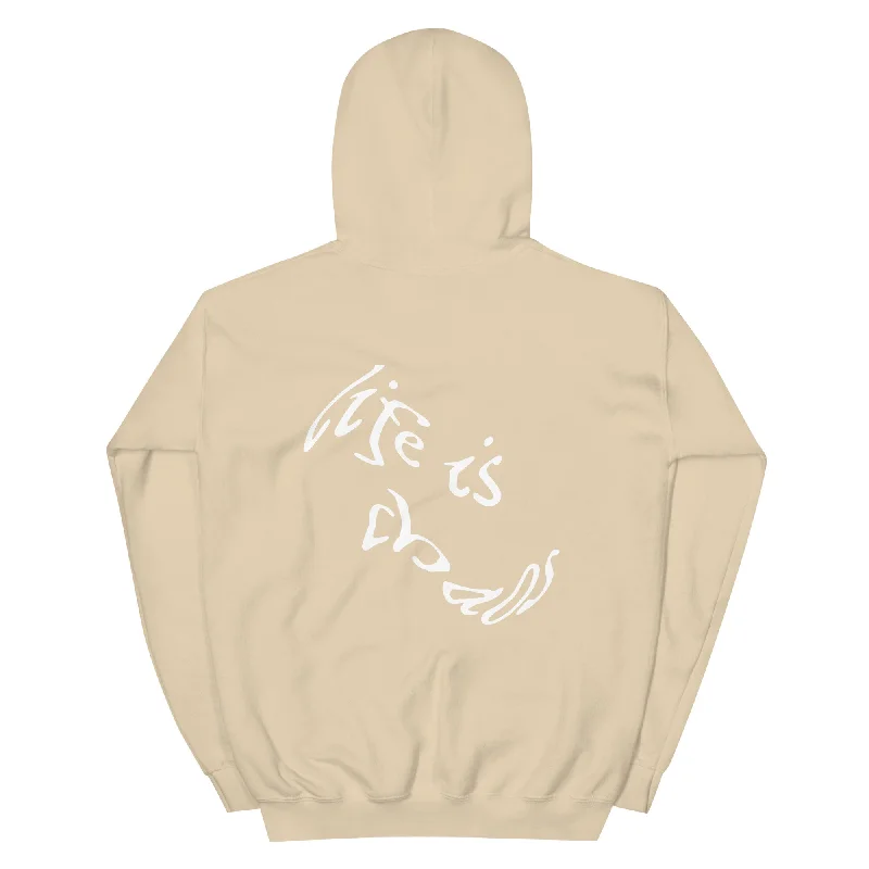 men clothing bomber jacket-LIFE IS CHAOS® Sand Hoodie