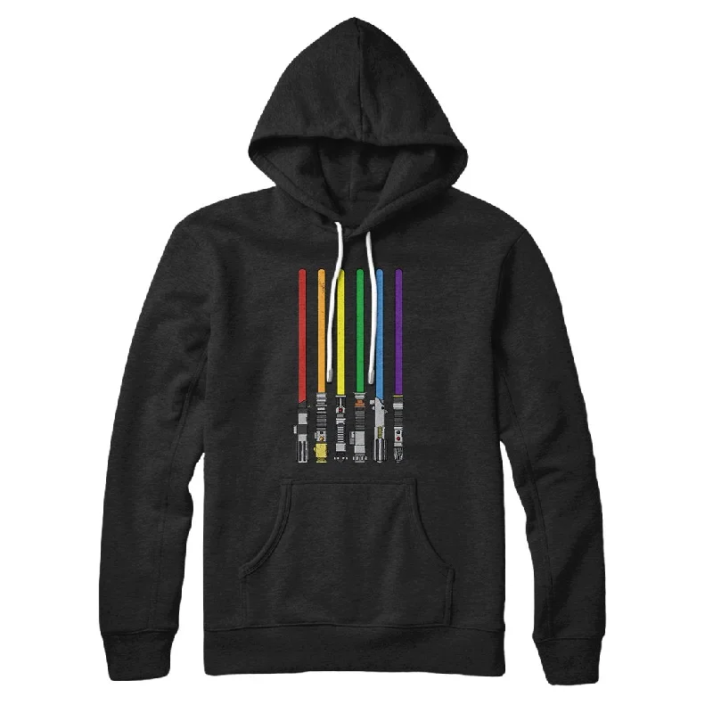 men clothing bomber jacket-Lightsaber Color Rainbow Hoodie