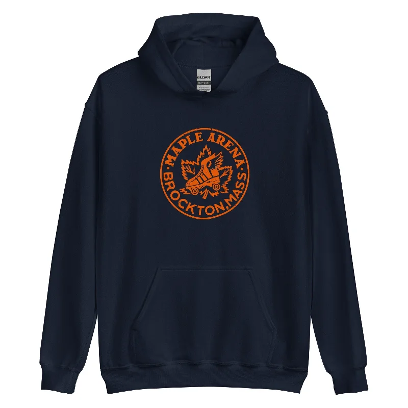 men clothing classic suit-Maple Arena Hoodie - Brockton, MA | Retro Roller Skating Rink Vintage Graphic Sweatshirt